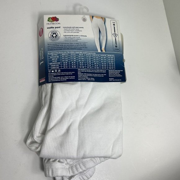 Fruit Of The Loom Womens Beyond Soft Waffle Pant Size Medium 8-10 White Thermal - Picture 2 of 12